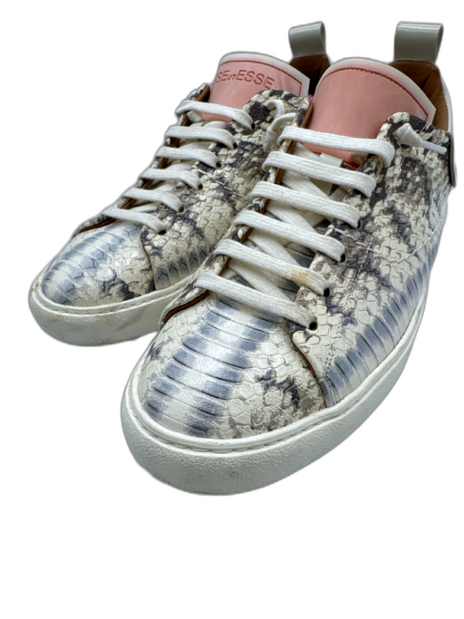 Esse Ut Esse Shoe Size 38 White, Pink & Multi Leather Snakeskin print Sneakers White, Pink & Multi / 38