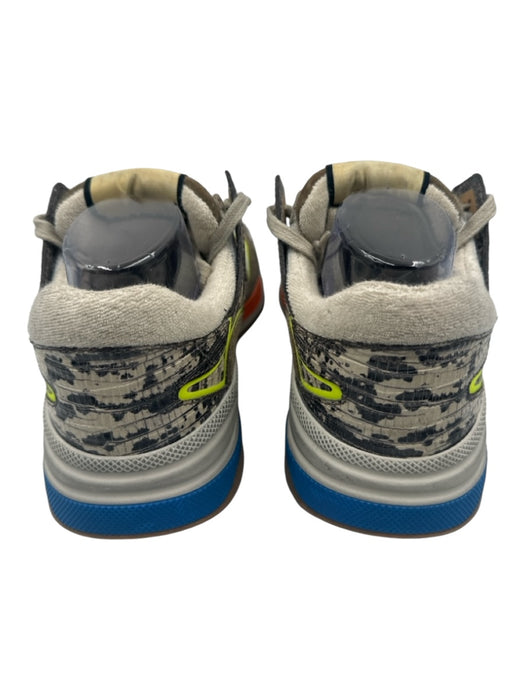 Gucci Shoe Size 7.5 Beige & Multi Suede Foam Sole Low Top Lace Up Sneakers Beige & Multi / 7.5