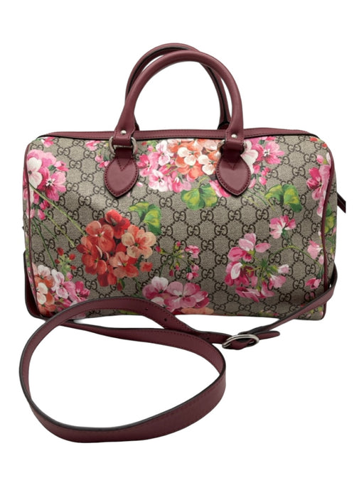 Gucci Beige & Multi Coated Canvas Top Handles Flowers Guccissima Bag Beige & Multi / Medium