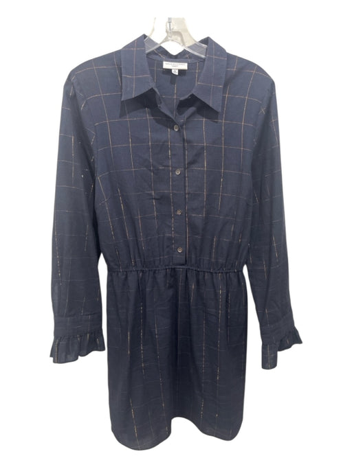 Waverly Grey Size M Navy blue & gold Cotton Blend Metallic Thread Dress Navy blue & gold / M