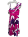Busayo Size 6 Pink, Purple, White Cotton One Shoulder Tie Dye Tiered Midi Dress Pink, Purple, White / 6
