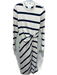 Tanya Taylor Size XS Beige & Navy Cotton Long Sleeve Striped Ribbed Dress Beige & Navy / XS