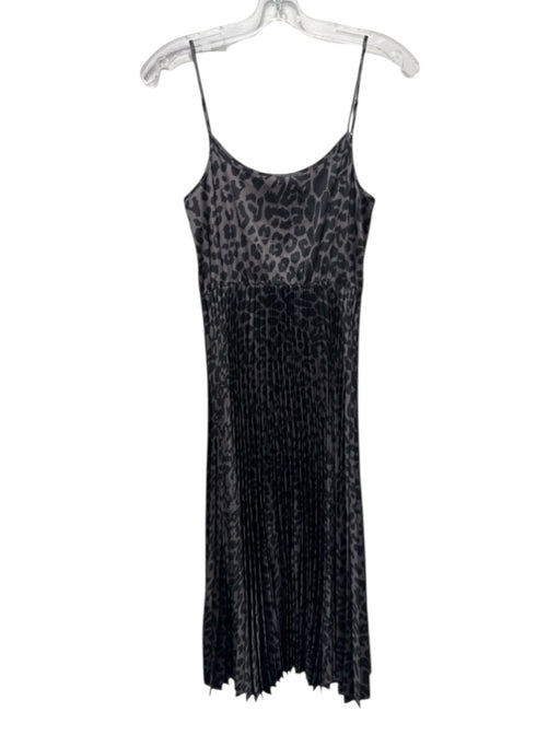 ALLSAINTS Size S Gray Brown Black Polyester Satin Spaghetti Strap Pleated Dress Gray Brown Black / S