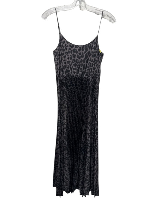ALLSAINTS Size S Gray Brown Black Polyester Satin Spaghetti Strap Pleated Dress Gray Brown Black / S