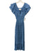 Cleobella Size XS Blue Cotton Blend Short flutter sleeve Ruffle Trim Dress Blue / XS