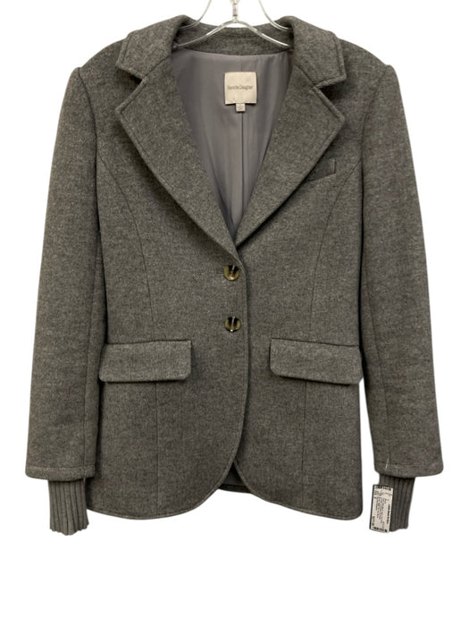 Favorite Daughter Size S Grey Wool Blend Lapel Faux front pockets Blazer Grey / S
