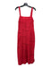 Parker Size 8 Red Cotton Sleeveless Eyelet Tie Back Jumpsuit Red / 8