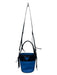 Prada Black & Blue Leather Zip Close color block Crossbody Strap Top Handle Bag Black & Blue / Small