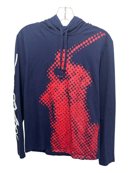 Polo Ralph Lauren Size S Blue & Red Cotton Circles hood Men's Sweater Blue & Red / S