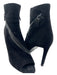 Christian Dior Shoe Size 38.5 Black Leather Zipper Detail Peep Toe Suede Booties Black / 38.5