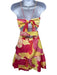 Rebecca Vallance Size 6 Pink & Yellow Linen & Rayon Tie Detail Cutout Mini Dress Pink & Yellow / 6