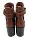 Burberry Shoe Size 37.5 Brown Leather Almond Toe Stacked Block Heel Booties Brown / 37.5