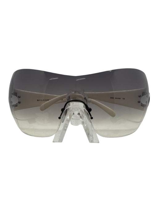 Bvlgari Cream & Black Acetate Gradient Gunmetal Hardware Sunglasses Cream & Black