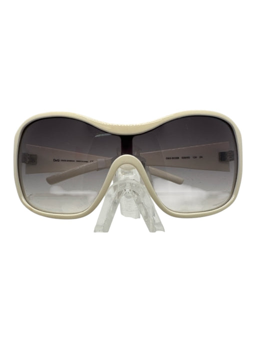 D&G Cream Acetate Garnet Silver Hardware Rhinestone Design Sunglasses Cream