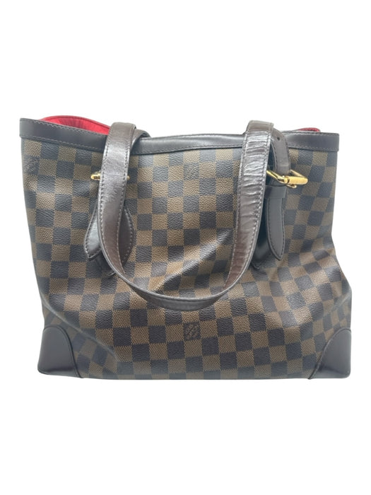 Louis Vuitton Brown Print Leather Gold hardware 2 handles Bag Brown Print / M