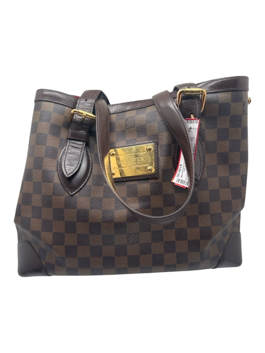 Louis Vuitton Brown Print Leather Gold hardware 2 handles Bag Brown Print / M