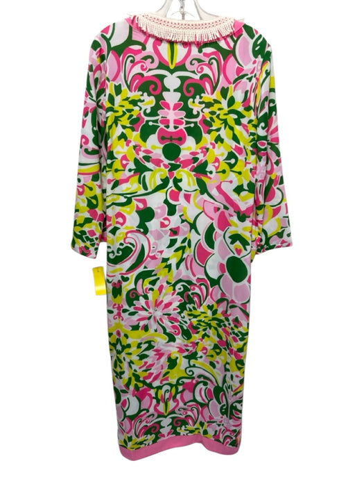 CK Bradley Size Large Green, Yellow, Pink Long Sleeve Abstract Floral Dress Green, Yellow, Pink / Large