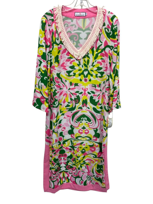 CK Bradley Size Large Green, Yellow, Pink Long Sleeve Abstract Floral Dress Green, Yellow, Pink / Large