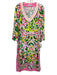 CK Bradley Size Large Green, Yellow, Pink Long Sleeve Abstract Floral Dress Green, Yellow, Pink / Large