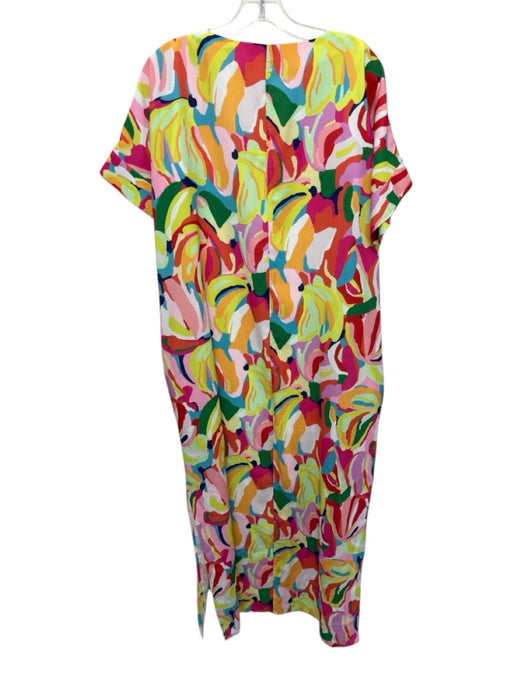 CROSBY by Mollie Burch Size Small Red, Yellow, Blue, Cream, Black V Neck Dress Red, Yellow, Blue, Cream, Black / Small