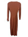 A.L.C. Size M Camel Brown Viscose Ribbed Long Sleeve Cut Out Middle Dress Camel Brown / M