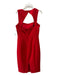 Likely Size 8 Red Polyester Square Neck Sleeveless Back Zip Knee length Dress Red / 8