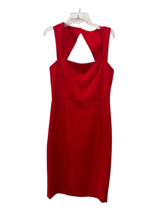 Likely Size 8 Red Polyester Square Neck Sleeveless Back Zip Knee length Dress Red / 8