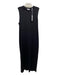 Vince Size L Black Pima Cotton Sleeveless Scoop Neck Maxi Side Slit Dress Black / L