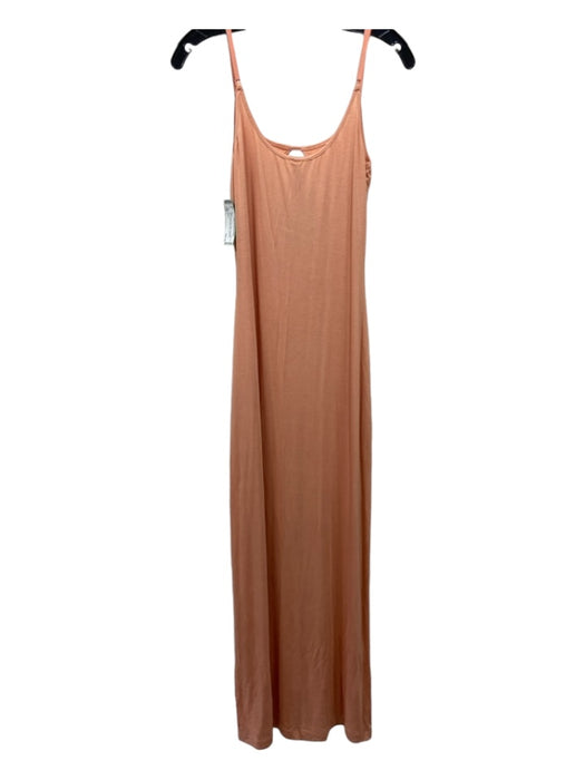 SKIMS Size L Peach Pink Rayon Spaghetti Strap Front Cutout Maxi Dress Peach Pink / L