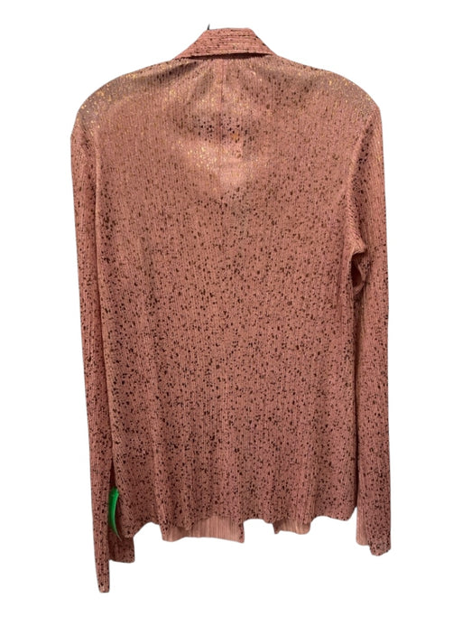 Sabina Musayev Size M Peach Pink & Bronze Polyester Pleated Metallic Top Peach Pink & Bronze / M