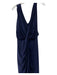 Misa Size L Navy Blue Polyester V Neck Sleeveless Knot Detail Front Slit Gown Navy Blue / L