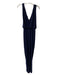 Misa Size L Navy Blue Polyester V Neck Sleeveless Knot Detail Front Slit Gown Navy Blue / L