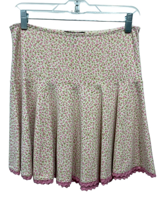 Betsey Johnson Size S Yellow, Pink & Green Cotton & Spandex floral print Skirt Yellow, Pink & Green / S