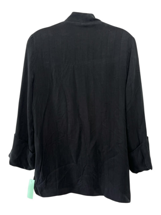 TRF Zara Size S/M Black Cupro Long Cuff Sleeve Tie Front Pockets Jacket Black / S/M