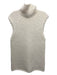 Theory Size S Cream Alpaca & Polyamide Blend Rib Knit Sleeveless Turtleneck Top Cream / S