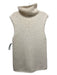 Theory Size S Cream Alpaca & Polyamide Blend Rib Knit Sleeveless Turtleneck Top Cream / S