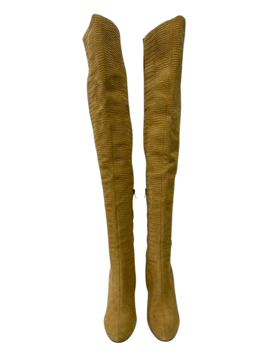 Angela Mitchell Shoe Size 39.5 light brown Suede Thigh High embossed Boots light brown / 39.5