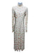 Paco Rabanne Size 38 White, Red, Green Viscose & Elastane Long Sleeve Midi Dress White, Red, Green / 38