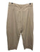 Zara Size L Khaki Beige Polyester & Cotton Zip Fly High Rise Pleat Pants Khaki Beige / L