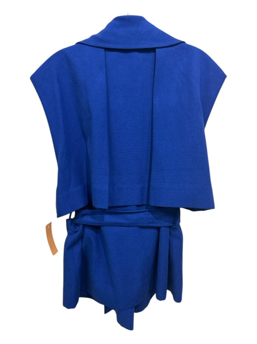 Farm Rio Size XS Blue Lyocell & Cotton Buttons Oversized Collar Sash Inc Vest Blue / XS