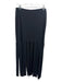 Zara Size L Black Polyester Elastic Waistband Fringe Midi Skirt Black / L