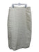 Zara Size L Cream White Viscose Jacquard Back Zip Pleat Detail Midi Skirt Cream White / L
