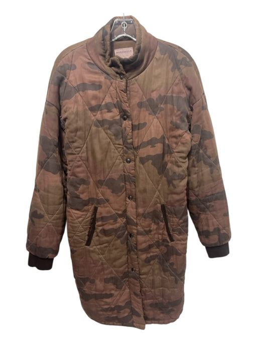 Marrakech Size M Brown & Black Lyocell blend Camo Quilted Button up Jacket Brown & Black / M