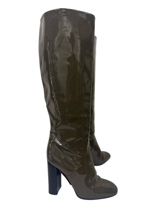 Bottega Veneta Shoe Size 38.5 Olive Green Patent Leather Square Toe Boots Olive Green / 38.5