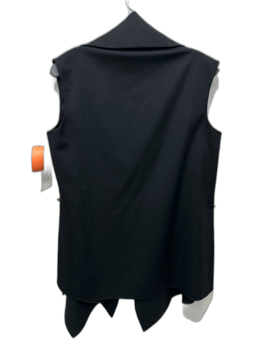 Kenzo Size 40 Black Wool Sleeveless Collar Lapel Jacket Black / 40