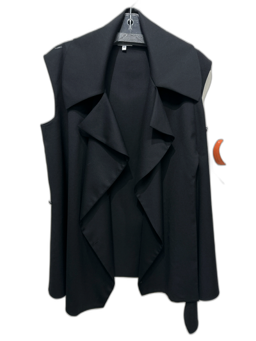 Kenzo Size 40 Black Wool Sleeveless Collar Lapel Jacket Black / 40