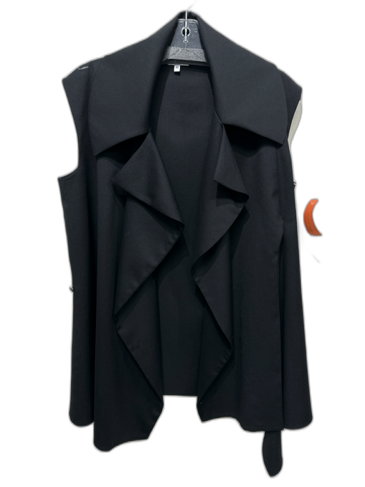 Kenzo Size 40 Black Wool Sleeveless Collar Lapel Jacket Black / 40