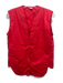 Helmut Lang Size S Red Cotton Sleeveless Button Up Deep V Top Red / S