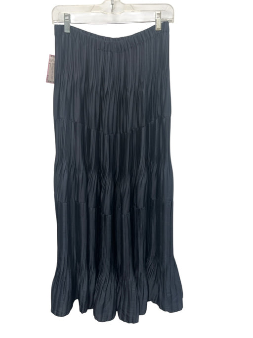 Current Air Size M Navy Polyester Elastic Waist Pleats Maxi Skirt Navy / M
