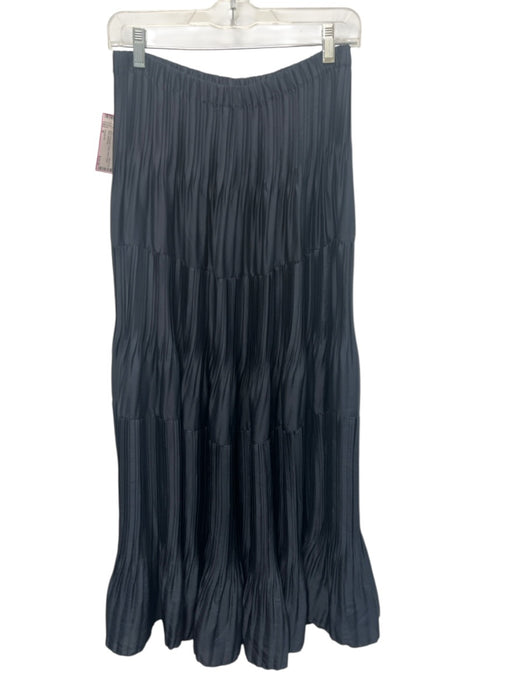 Current Air Size M Navy Polyester Elastic Waist Pleats Maxi Skirt Navy / M